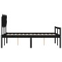 Cama para personas mayores con cabecero madera maciza negro de vidaXL, Camas y somieres - Ref: Foro24-3195525, Precio: 156,19...