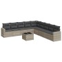 Set of 10-piece garden sofas with light gray synthetic rattan cushions by , Garden sets - Ref: Foro24-3219092, Price: 703,57 ...