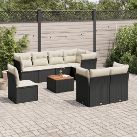 8-teiliges Gartensofa-Set und Kissen aus schwarzem Kunststoff-Rattan. von , Gartensets - Ref: Foro24-3256070, Preis: 551,99 €...