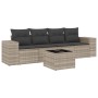 Gartensofa-Set und Kissen, 5-teilig, aus hellem grauem Kunststoff-Rattan. von , Gartensets - Ref: Foro24-3254629, Preis: 388,...