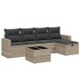 Garden sofa set 6 pieces and gray synthetic rattan cushions by , Garden sets - Ref: Foro24-3263478, Price: 414,95 €, Discount: %