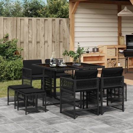 9-piece garden dining set with black synthetic rattan cushions by , Garden sets - Ref: Foro24-3211675, Price: 363,39 €, Disco...