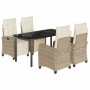 Set comedor de jardín 5 pzas con cojines ratán sintético beige de , Conjuntos de jardín - Ref: Foro24-3213012, Precio: 671,67...