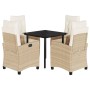 Garden dining set 5 pieces with beige synthetic rattan cushions by , Garden sets - Ref: Foro24-3213010, Price: 585,63 €, Disc...