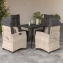 Garden dining set 5 pieces with light gray synthetic rattan cushions by , Garden sets - Ref: Foro24-3213031, Price: 633,50 €,...