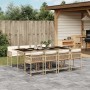 Garten-Essgruppe 9-teilig mit Kissen aus synthetischem Rattan in Beige. von , Gartensets - Ref: Foro24-3211462, Preis: 546,15...