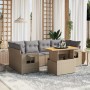 Set of 7-piece garden sofas and beige synthetic rattan cushions by , Garden sets - Ref: Foro24-3271654, Price: 533,33 €, Disc...