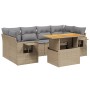 Set of 7-piece garden sofas and beige synthetic rattan cushions by , Garden sets - Ref: Foro24-3271654, Price: 522,88 €, Disc...