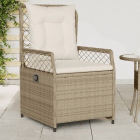 Garden reclining armchairs 2 units synthetic rattan beige by , Garden chairs - Ref: Foro24-368665, Price: 208,99 €, Discount: %