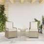 Garden reclining armchairs 2 units synthetic rattan beige by , Garden chairs - Ref: Foro24-368665, Price: 208,28 €, Discount: %