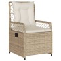 Garden reclining armchairs 2 units synthetic rattan beige by , Garden chairs - Ref: Foro24-368665, Price: 208,28 €, Discount: %