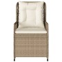 Garden reclining armchairs 2 units synthetic rattan beige by , Garden chairs - Ref: Foro24-368665, Price: 208,28 €, Discount: %