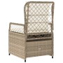 Garden reclining armchairs 2 units synthetic rattan beige by , Garden chairs - Ref: Foro24-368665, Price: 208,28 €, Discount: %