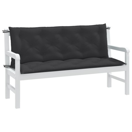 Garden bench cushions 2 units in anthracite melange fabric 150x50x7 cm by , Cushions for chairs and sofas - Ref: Foro24-40026...