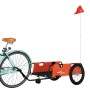 Bicycle trailer made of orange and black Oxford fabric and iron. by , Bicycle trailers - Ref: Foro24-94194, Price: 99,99 €, D...