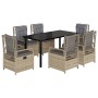 Set comedor de jardín 7 pzas con cojines ratán sintético beige de , Conjuntos de jardín - Ref: Foro24-3263010, Precio: 775,99...