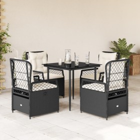 Set de muebles jardín 5 pzas con cojines ratán sintético negro de , Conjuntos de jardín - Ref: Foro24-3262958, Precio: 494,99...