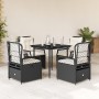 Set de muebles jardín 5 pzas con cojines ratán sintético negro de , Conjuntos de jardín - Ref: Foro24-3262958, Precio: 495,14...