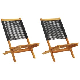 Garden chairs 2 units solid acacia wood black polypropylene by , Garden chairs - Ref: Foro24-367687, Price: 111,05 €, Discoun...