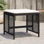 Gartenhocker mit Kissen, 4 Stück, PE-Rattan, Schwarz, 41x41x36cm. von , Hocker für den Außenbereich - Ref: Foro24-365048, Pre...