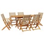 7-piece garden dining set made of PE rattan and solid beige wood. by , Garden sets - Ref: Foro24-3281708, Price: 521,87 €, Di...