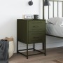 Bedside table in olive green steel, 36x39x60.5 cm by , Nightstands - Ref: Foro24-846466, Price: 69,99 €, Discount: %