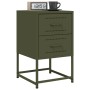 Bedside table in olive green steel, 36x39x60.5 cm by , Nightstands - Ref: Foro24-846466, Price: 69,99 €, Discount: %