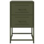 Bedside table in olive green steel, 36x39x60.5 cm by , Nightstands - Ref: Foro24-846466, Price: 69,99 €, Discount: %