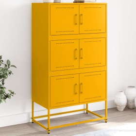 Mustard yellow steel sideboard 68.5x38.5x123.5 cm by , Sideboards - Ref: Foro24-846491, Price: 145,99 €, Discount: %