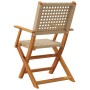 Folding garden chairs 8 pcs solid wood and beige PE rattan by , Garden chairs - Ref: Foro24-3214564, Price: 534,18 €, Discoun...