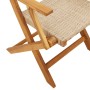 Folding garden chairs 8 pcs solid wood and beige PE rattan by , Garden chairs - Ref: Foro24-3214564, Price: 534,18 €, Discoun...