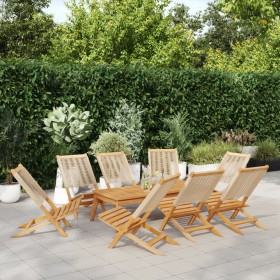 Sillas de jardín plegables 8 uds madera maciza acacia beige de , Sillas de jardín - Ref: Foro24-3214636, Precio: 423,66 €, De...