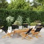 Reclining garden chairs 6 pcs solid acacia wood black by , Garden chairs - Ref: Foro24-3214629, Price: 311,43 €, Discount: %