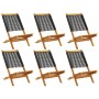 Reclining garden chairs 6 pcs solid acacia wood black by , Garden chairs - Ref: Foro24-3214629, Price: 311,43 €, Discount: %