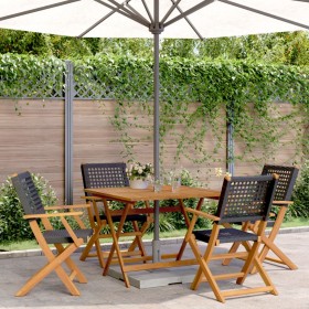 5-piece garden dining set made of black solid wood PE rattan by , Garden sets - Ref: Foro24-3281826, Price: 350,99 €, Discoun...