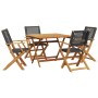 Set de comedor de jardín 5 pzas ratán PE madera maciza negro de , Conjuntos de jardín - Ref: Foro24-3281826, Precio: 351,94 €...