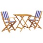 3-piece bistro set, fabric and solid blue and white wood by , Garden sets - Ref: Foro24-3281885, Price: 173,99 €, Discount: %