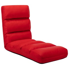 Tumbona de suelo plegable de cuero sintético rojo de vidaXL, Divanes - Ref: Foro24-325250, Precio: 136,28 €, Descuento: %