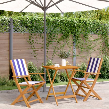 3-piece bistro set, fabric and solid blue and white wood by , Garden sets - Ref: Foro24-3281813, Price: 157,47 €, Discount: %