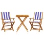 3-teiliges Bistro-Set aus Stoff und massivem Holz in Blau und Weiß. von , Gartensets - Ref: Foro24-3281813, Preis: 157,47 €, ...