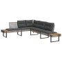 Gartensofa mit L-förmigen Kissen aus grauem PE-Rattan und Akazienholz. von , Outdoor-Sofas - Ref: Foro24-365635, Preis: 348,9...