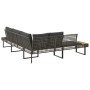 L-shaped garden sofa with gray PE rattan and acacia cushions by , Outdoor sofas - Ref: Foro24-365635, Price: 348,64 €, Discou...