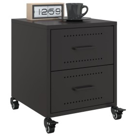 Bedside tables 2 units black steel 36x39x43.5 cm by , Nightstands - Ref: Foro24-846627, Price: 123,99 €, Discount: %