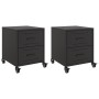 Mesitas de noche 2 uds acero negra 36x39x43,5 cm de , Mesitas de noche - Ref: Foro24-846627, Precio: 123,90 €, Descuento: %