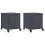 Bedside tables 2 units anthracite gray steel 36x39x43.5 cm by , Nightstands - Ref: Foro24-846619, Price: 99,15 €, Discount: %