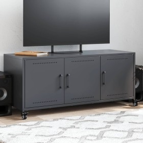 TV stand made of cold-rolled anthracite steel, 100.5x39x43.5 cm by , TV Furniture - Ref: Foro24-846646, Price: 95,99 €, Disco...