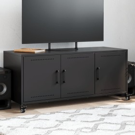 Mueble para TV acero laminado en frío negro 100,5x39x43,5 cm de , Muebles TV - Ref: Foro24-846644, Precio: 89,99 €, Descuento: %