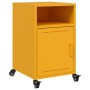 Mesita de noche acero amarillo mostaza 36x39x59 cm de , Mesitas de noche - Ref: Foro24-846722, Precio: 61,92 €, Descuento: %