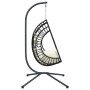 Hanging egg chair with beige rattan and steel support by , Garden rockers - Ref: Foro24-4007411, Price: 255,25 €, Discount: %