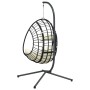 Hanging egg chair with beige rattan and steel support by , Garden rockers - Ref: Foro24-4007411, Price: 255,25 €, Discount: %